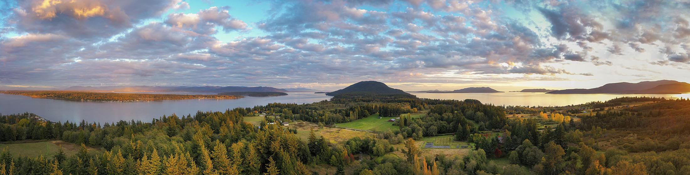 Sunset over Lummi Island on Puget Sound